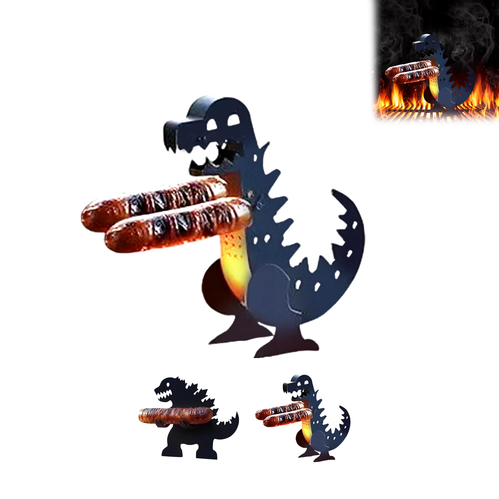 Dinosaur Hot Dog Grill Funny Monster Shape BBQ Holder Sausage Portable Grilling Stand