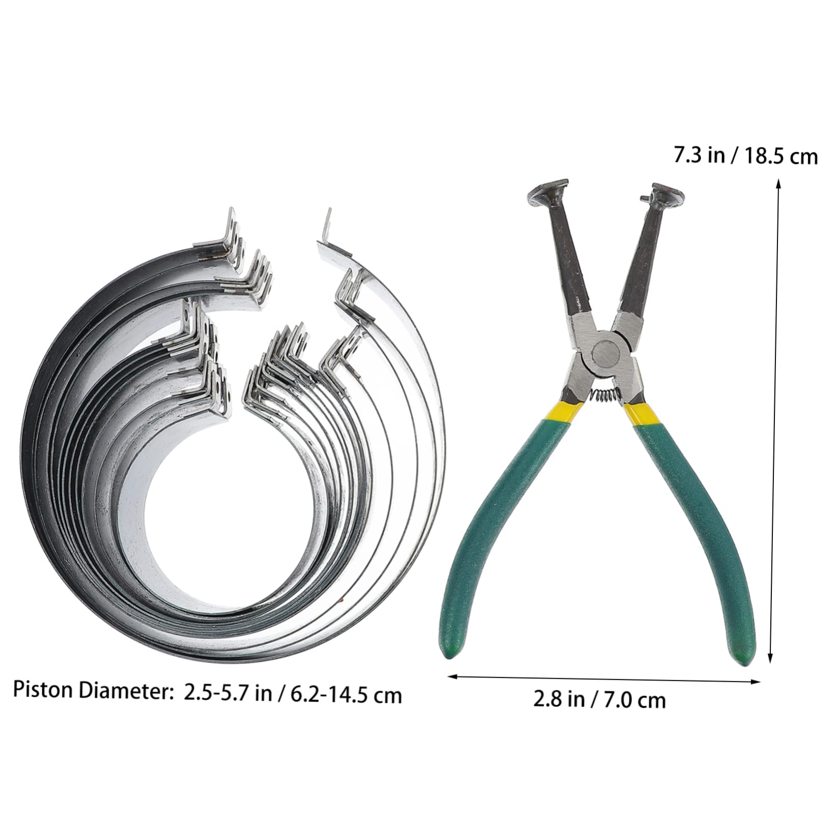 SUPVOX Set Compressore Anelli Pistone per Motori Auto e Camion Pinze in Acciaio al Carbonio, Gamma Diametri Ampia e Blocco a Denti Fini, Incluso Custodia, per Motori da Corsa