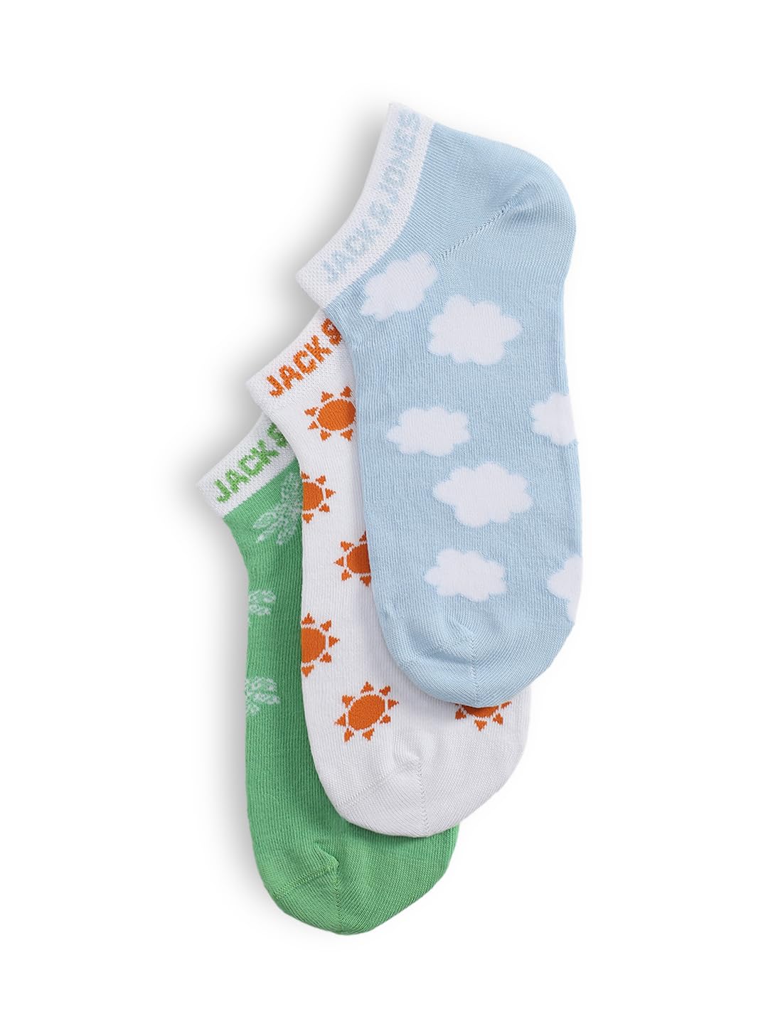 jack & jones Men Self Design Cotton Blend Multicolor Ankle Length Socks(Pack Of 3)-picture-11