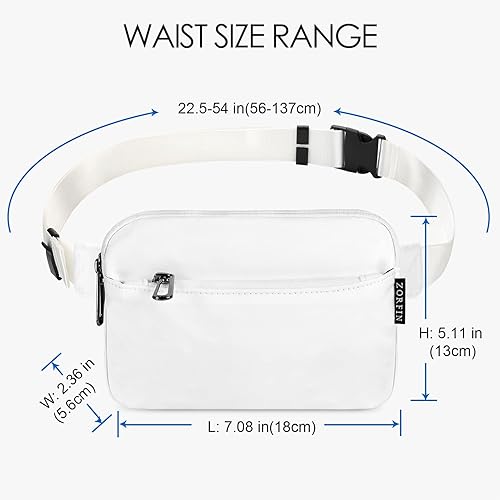 Miniatura 2 de ZORFIN Riñoneras para mujeres y hombres Riñonera cruzada con correa ajustable - Riñoneras de moda para entrenamiento, correr, viajar, senderismo,