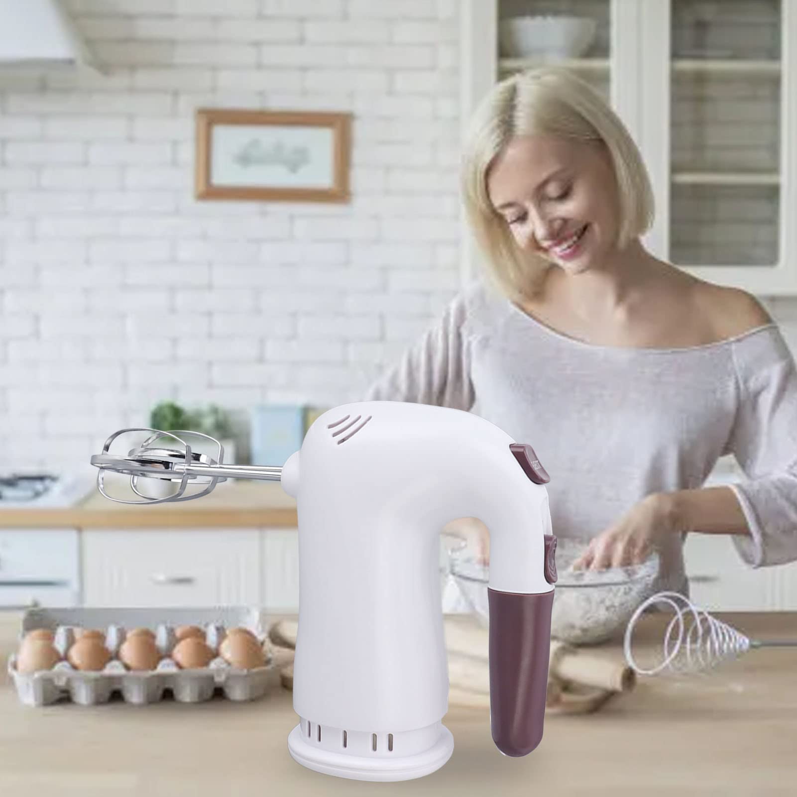 Hidyliu Batteur à Main électrique 500 W 5 Vitesses avec Fouet pour une Cuisson et une Cuisson sans Effort, Design Léger et Ergonomique
