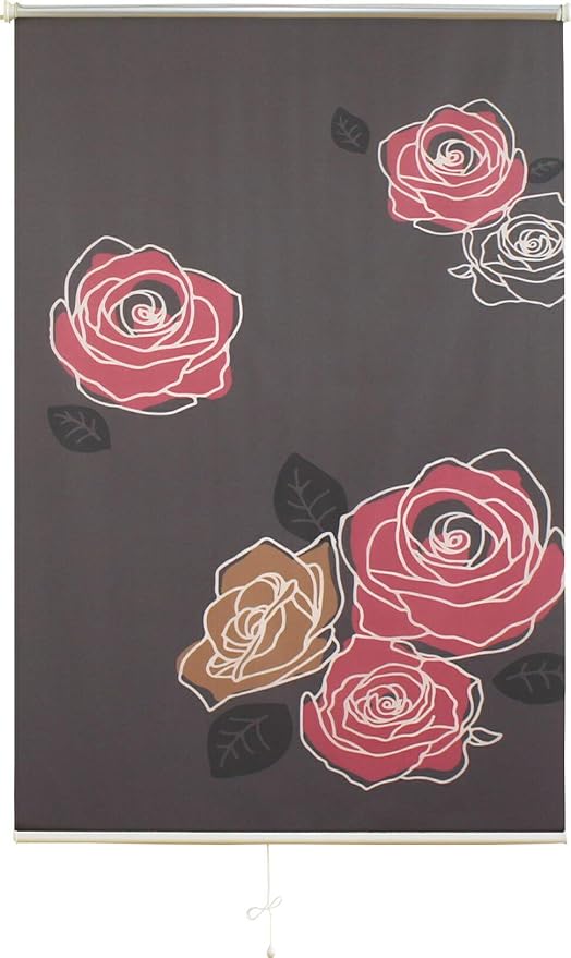 Amazon ロールスクリーン ナプコ 目隠し おしゃれ プル式 マグネットタイプ ラインローズ 幅90 丈180cm ブラック ロールスクリーン オンライン通販