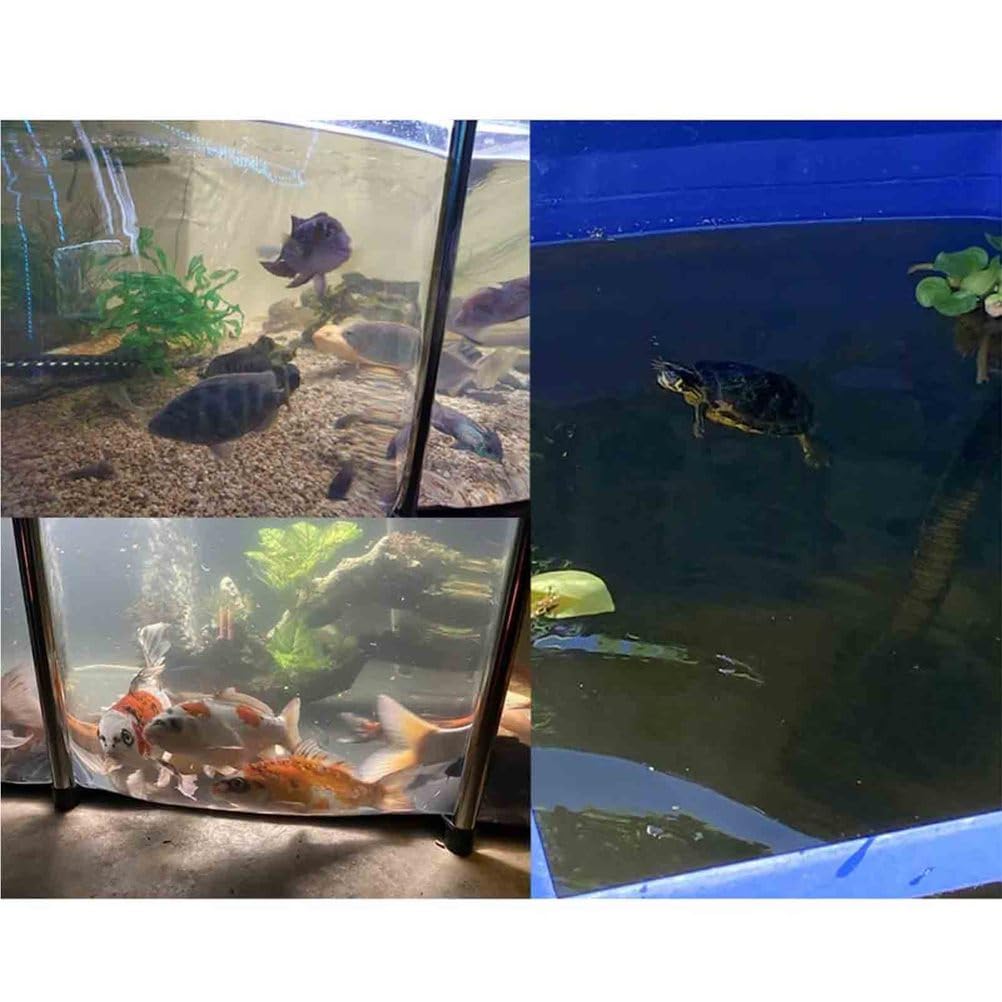 Estanque para peces elevado con ventana transparente, revestimiento de lona de PVC con marco de acero, tanque de almacenamiento de peces para cría de tortugas y koi, fácil de ensamblar, 001, 120x