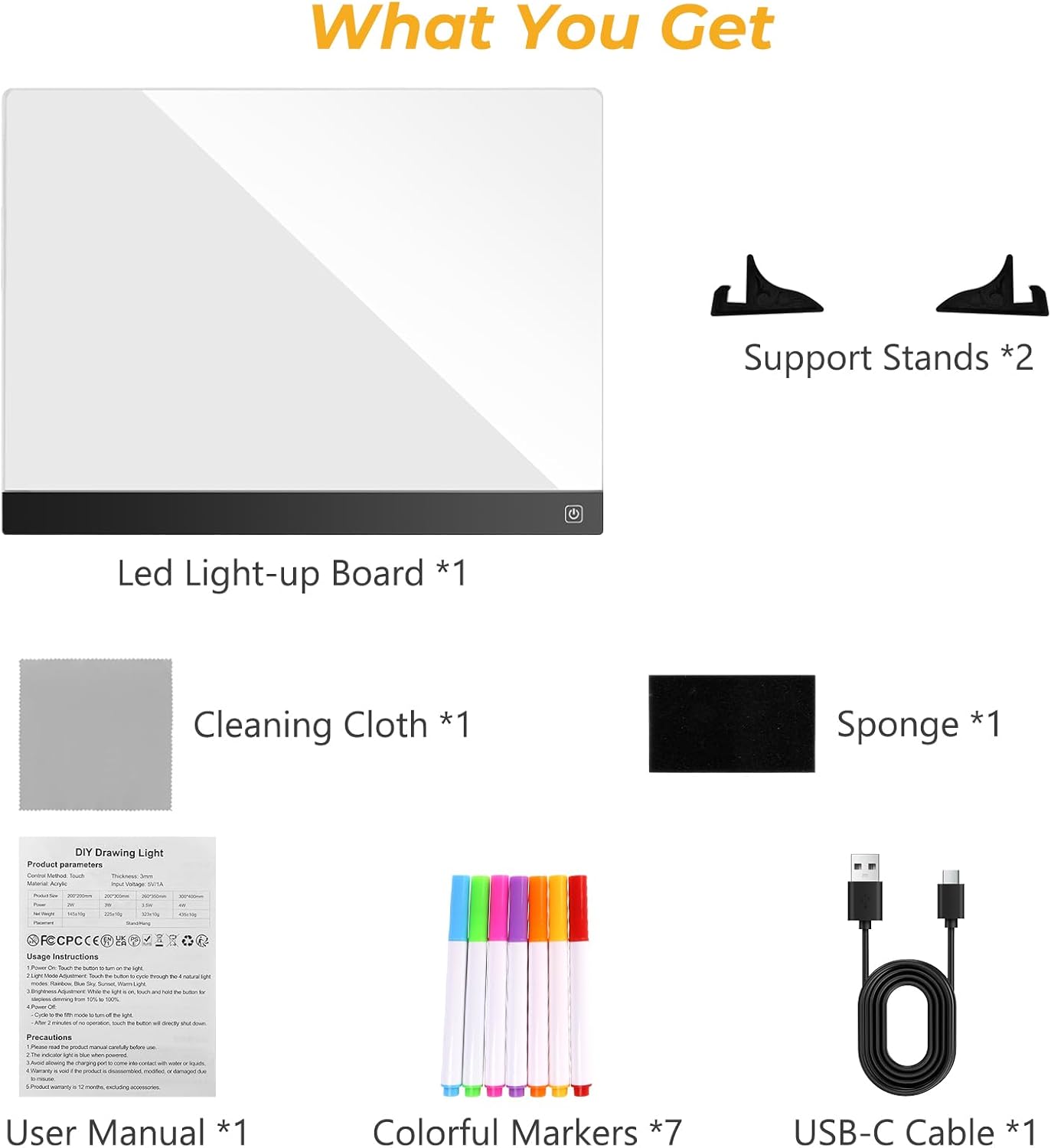 LED Drawing Board for Kids with Tracing Pages, 13.8"X10.2" Light Up Kids Drawing Tablet, Glow Dry Erase Note Message Memo Doodle Board, Creative Birthday Gift Toy for Kids Ages 3-8 Toddler Grandkids