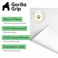 Vista 106 de GORILLA GRIP - Tapete de silicona 100% impermeable con bordes elevados sin BPA para mascotas, tapetes para alimentos de perros y gatos que contienen