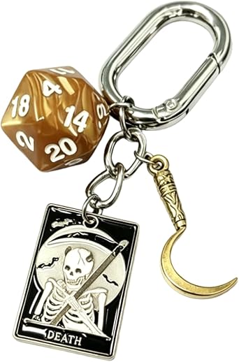 Dice Keychain for Women Gold Star Tarot Card Keychain Cute Moon Y2K Keychains Trendy Vintage Jewelry Accessories Gifts