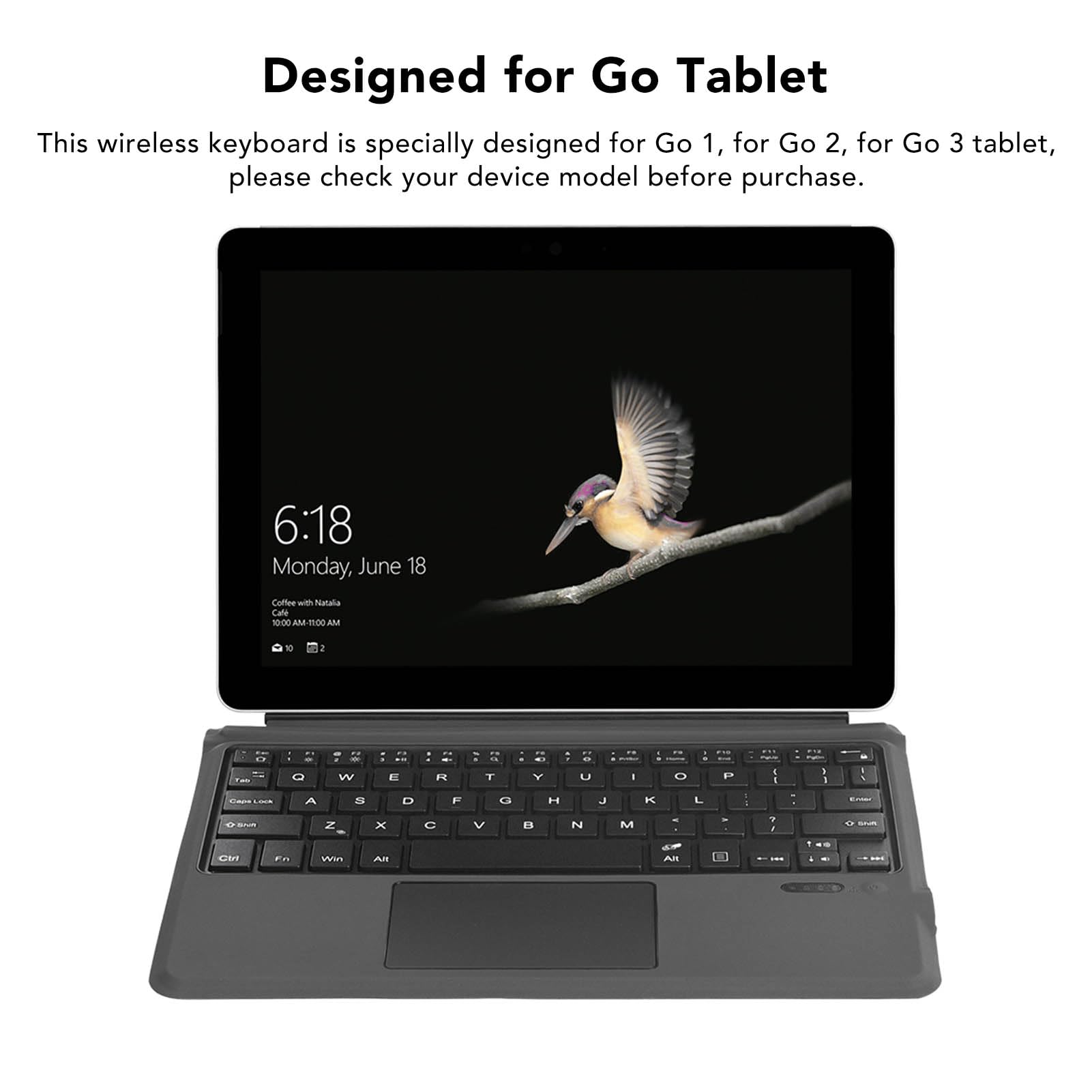 Annadue Teclado Bluetooth Delgado con Panel Táctil para Tabletas (with