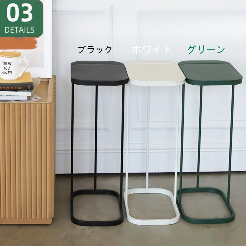 Gtzbciv分別ゴミ袋ホルダー 縦開き ゴミ箱 ふた付き スリム 大容量 おしゃれ 家庭用 キッチン用 リビング用 分別シール対応 実用的 (ブラック) - 5