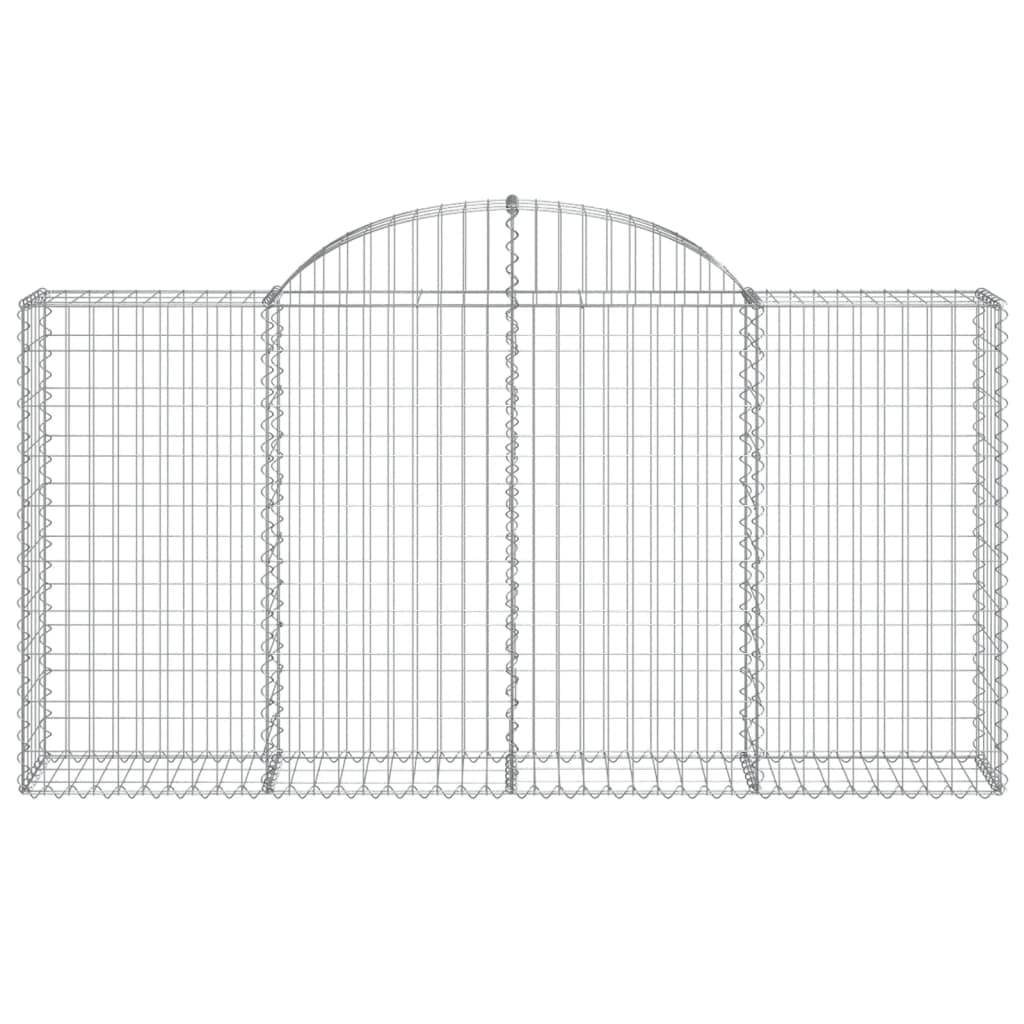 15x Gabionen Hochbogen 200x30x100/120cm Verzinkter Drahtkorb | Robuster Sichtschutz und Windschutz mit Hochbogen für Garten, Terrasse und Vorgarten aus verzinktem Eisen.