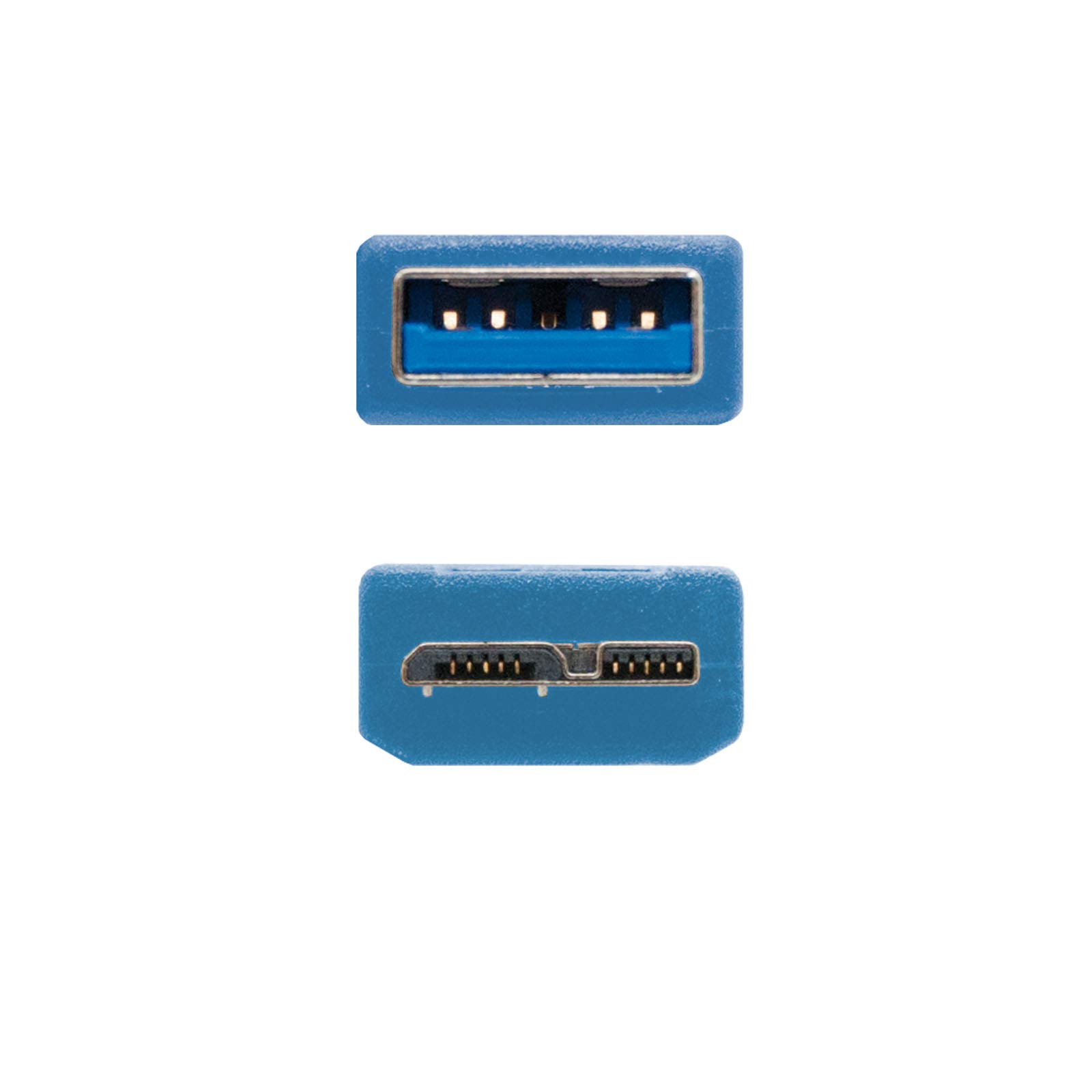 Cavo USB 3.0 Tipo A/M - Micro USB B/M 1 Metro Blu Per Trasferimento Dati 5Gbps - 4