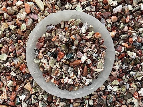Image of 2 oz Lot Natural Semi Tumbled Gemstone Chips, Crushed Mini Crystals, Undrilled Crystal Chips (Ocean Jasper)