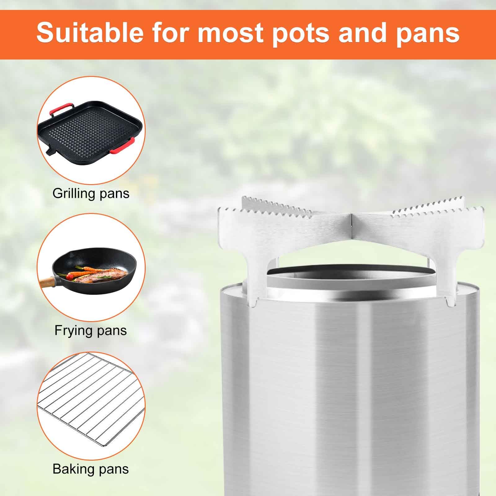 Telaio per Piano Cottura a Braciere, Acciaio Inossidabile Supporto per Braciere da Tavolo con Design a Croce e Dentellatura Evita lo Scivolamento Compatibile con Solo Stove Mesa