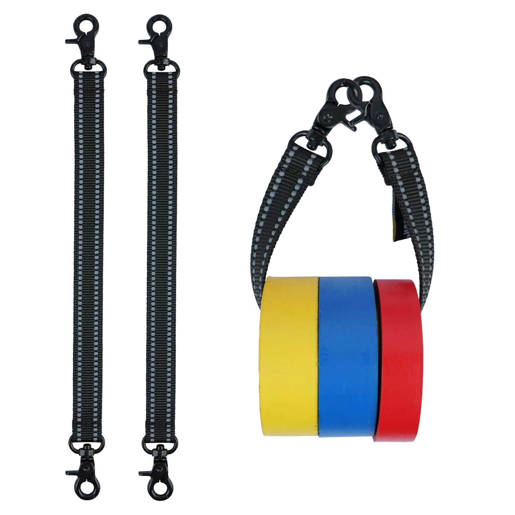 MELOTOUGH Electrical Tape Holder Tape Thong with Trigger Snap Hook Electrical Tape Strap for Tool Bag, Tool Backpack, Tool Belt(Black 2pcs)