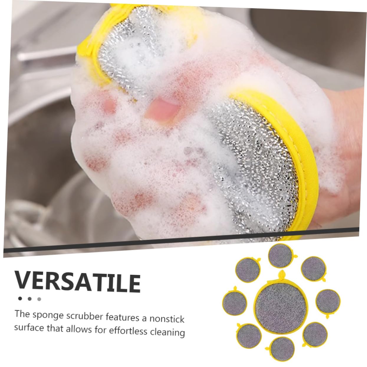 Amosfun 60pezzi Spugne Per Lavare Piatti Spugne Doppio Lato Per Pulizia Efficiente e Rapida Anti-grease e Resistenti Per Cucina e Casa