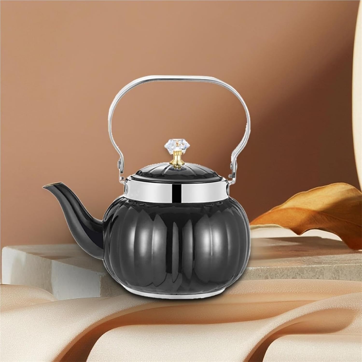 Elegant Stainless Steel Camp Stovetop Tea Kettle - 1.6L | Universal Teapot for All Heat Sources | Retro Design with Comfortable Grip(Silver,2L)