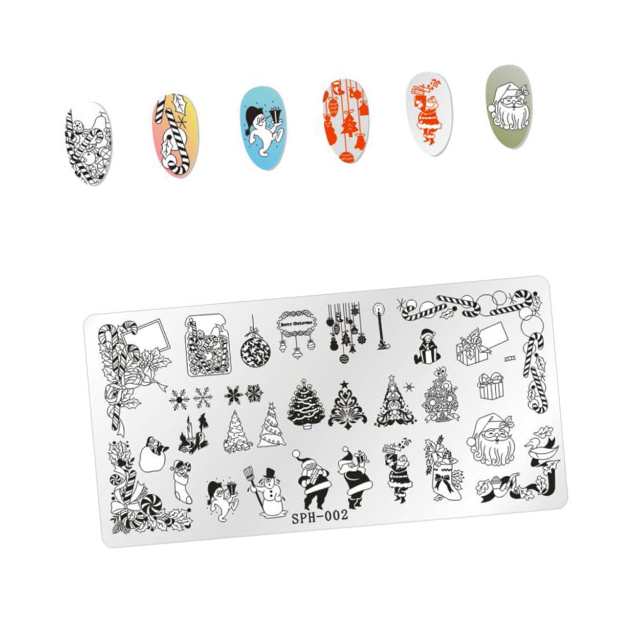 Healvian 12 Piezas placas de estampación de arte de uñas stainless steel stamping para uñas kit de estampado de uñas de halloween placas de sello de uñas halloween juego de uñas Navidad
