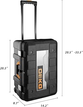 DEKO 258-Piece Home Tool Set, Tool Set, Home Use, DIY Set, Work Tool Set, Furniture Assembly, Home Maintenance, Repair Tool Set, Portable Suitcase Included