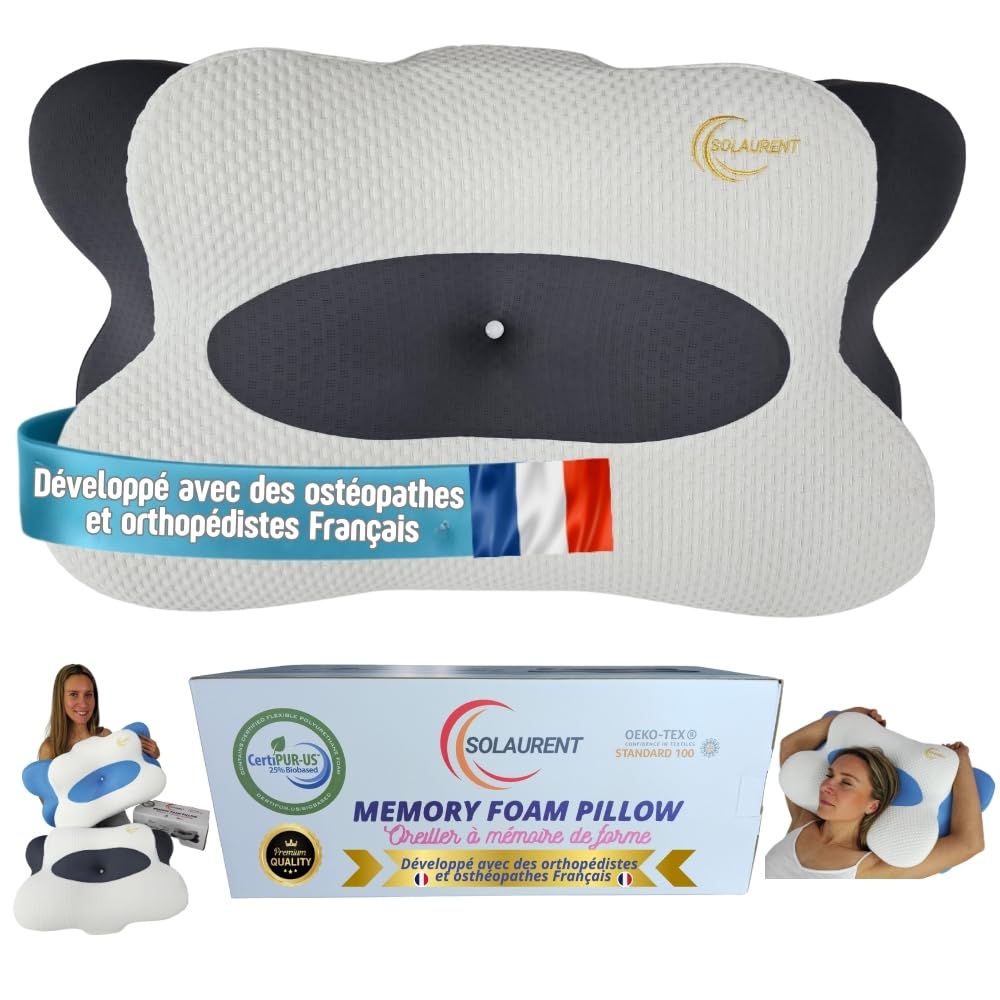 Oreiller ergonomique cervical anti-douleur nuque et coussin orthopédique
