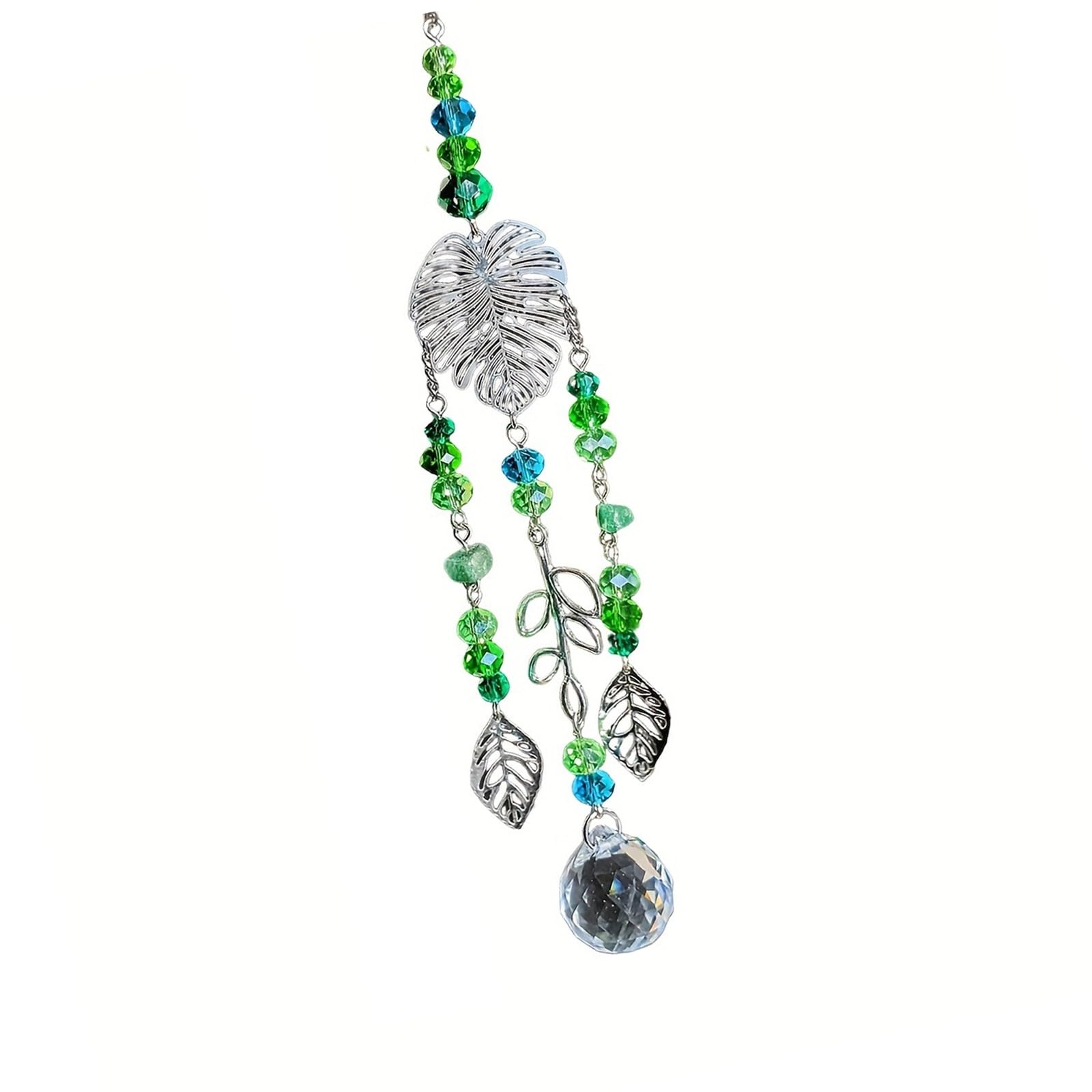 Jazuaiao Modern Pendant Crystal Suncatchers Home Accent Glass Beads Construction Hanging Ornament Bedroom Balconies Decors Suncatchers with Stones