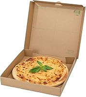 Vista 16 de Restaurantware Eco Pie - Cajas de pizza de 10.6 x 10.6 x 1.7 pulgadas, 50 cajas de entrega de pizza corrugada, reutilizables como platos, cajas