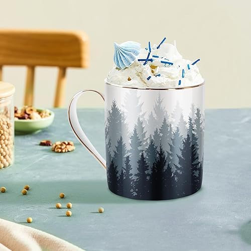 Vista 12 de WAVEYU Taza de cerámica para mujeres y mamá, bonita taza de café y agua para el día de la madre de parte de hija e hijo para oficina en casa, taza