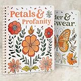 Beautiful Coloring Book Set of 2 for Adult Relaxation - Funny Coloring Books with Floral Designs for a lot of Laughs - The Perfect Stress-Relieving Gift for Women
