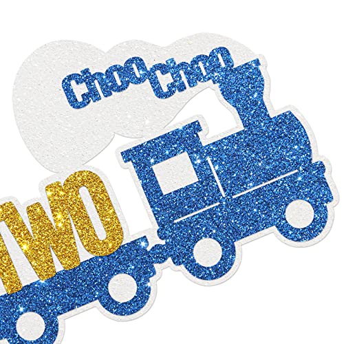 Happy 2Nd Choo Choo Train Locomotive Birthday Cake Topper, Kids Two Years Old Vintage Train Birthday Decor, Choo Choo I'm 2 Decorations, Train Travel Themed Birthday Party Cake Decororation #TOP1