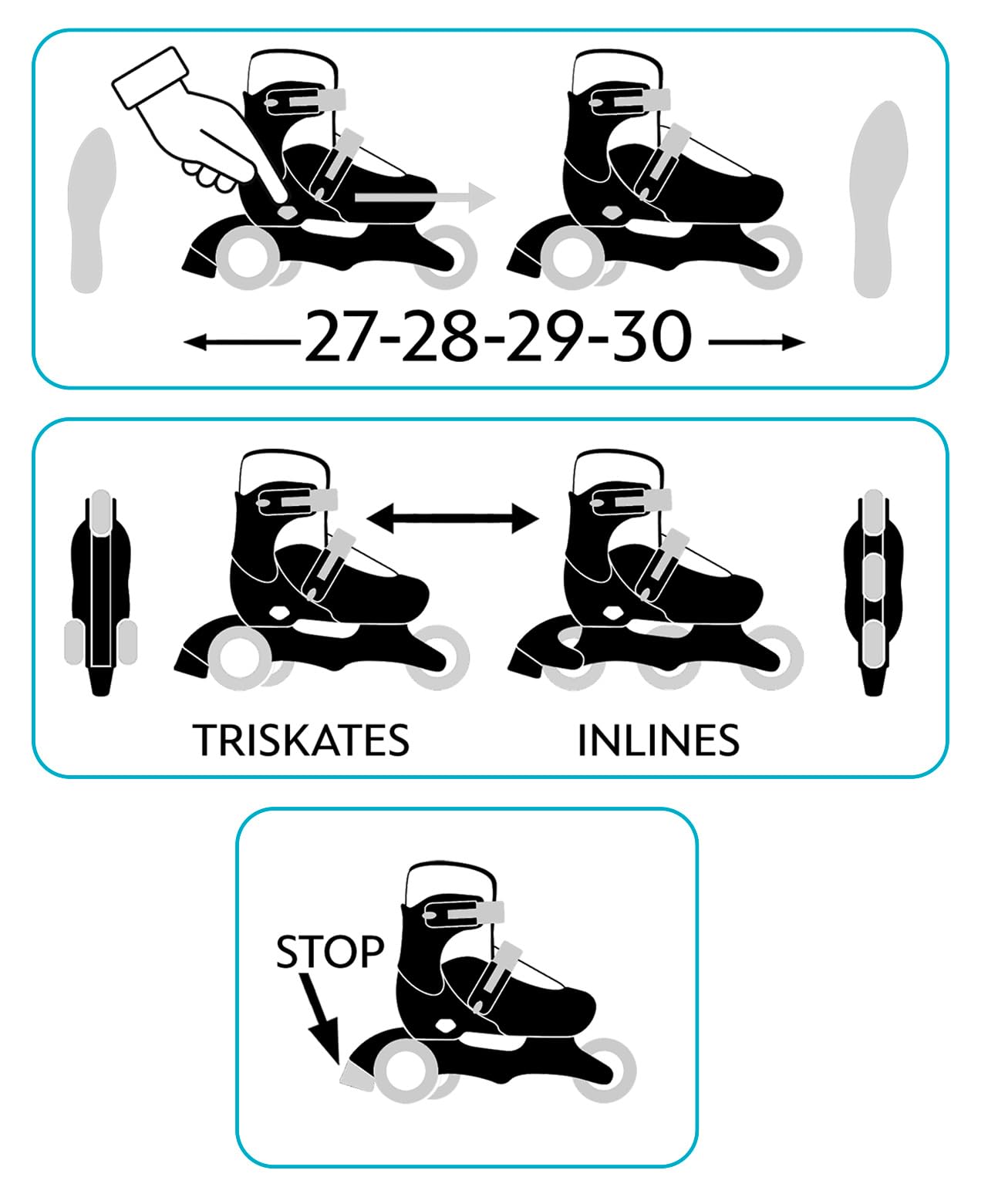 Rollers TRISKATES Stitch 27-30, Blue White