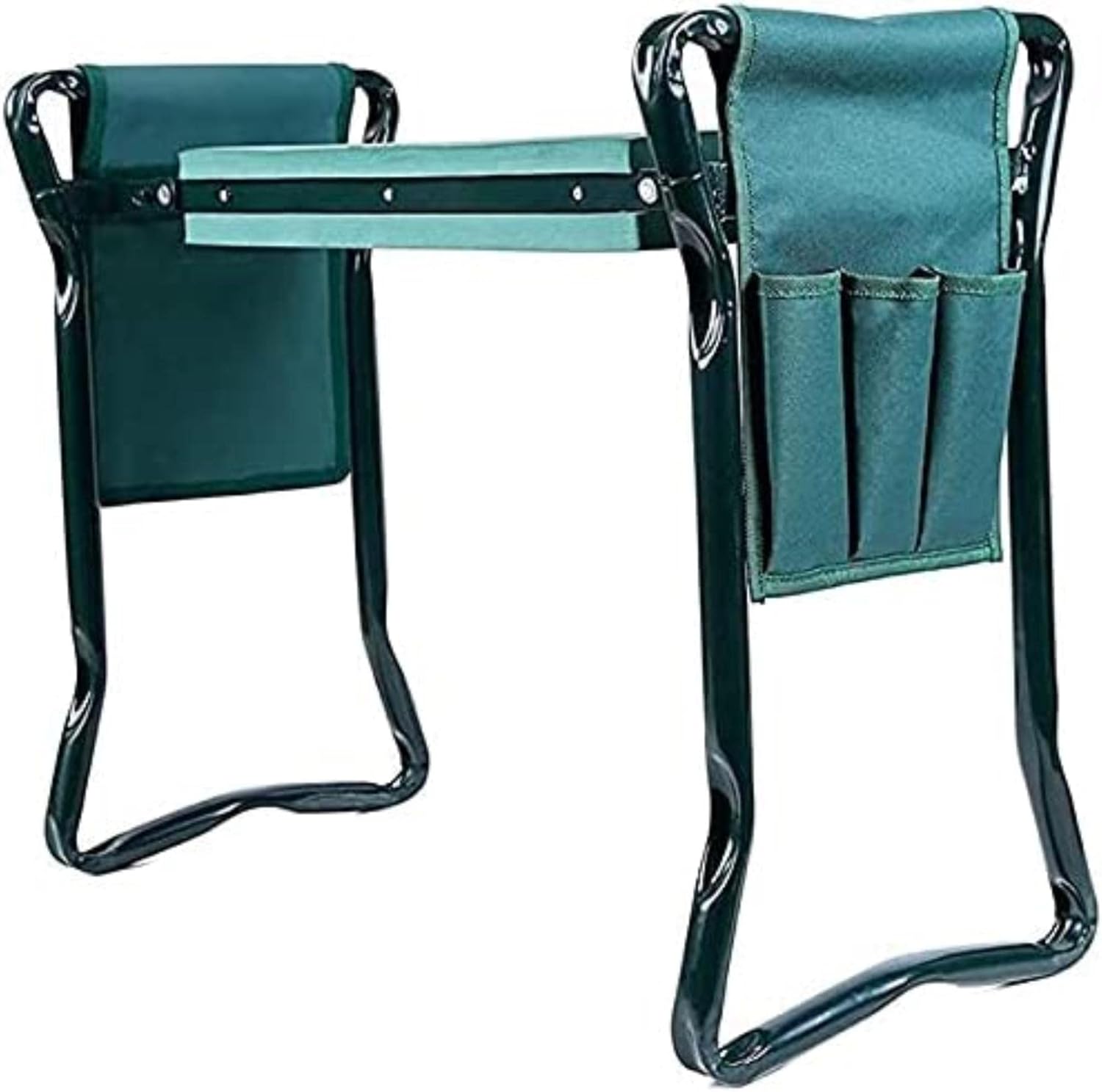 Garden Kneeler and Seat Heavy Duty Stools Multipurpose Garden Kneeling Chair Portable Foldable Seat 2-in-1 Gardening Bench with Tool Pouches