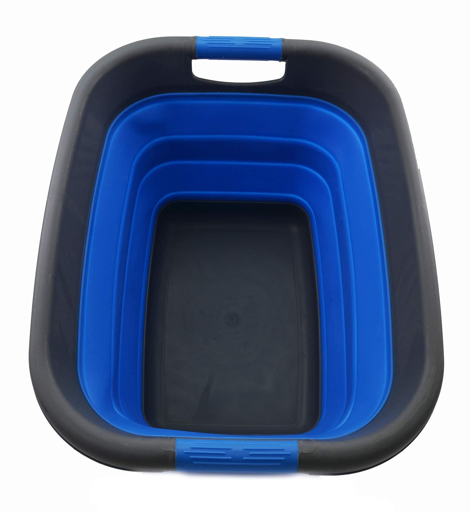 SAMMART 25L Collapsible Laundry Basket - Foldable Storage Container/Organizer - Portable Washing Bin/Tub - Space Saving Hamper - Car Trunk Storage Box (Grey/Blue)