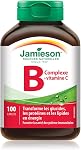 Jamieson Complexe De Vitamine B Et Vitamine C 500 mg, Avec Folate Pour La Santé Cellulaire, Soutient La Production D'Énergie, Le Métabolisme, Et La Santé Immunitaire. Végétarien, Sans Gluten, 100 Comprimés, Fièrement Canadien