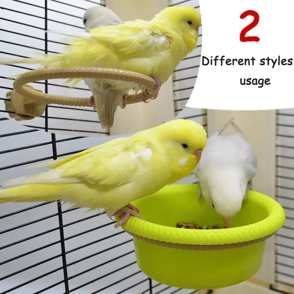 Vogeltränke für Käfig, 11,9 cm, multifunktional, Universal-Stil, kleine Wanne, zum Aufhängen im Käfig, Vogeltränke, für Papageien, Sittiche, Nymphensittiche, Kanarienvögel, Wellensittiche (grün)
