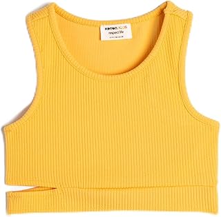 توب كات قصير كلاسيكي بتفاصيل مفرغة للبنات من كوتون