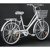 Amazon | Acnivko シティサイクル 24/ 26インチ 6段変速自転車 シティ