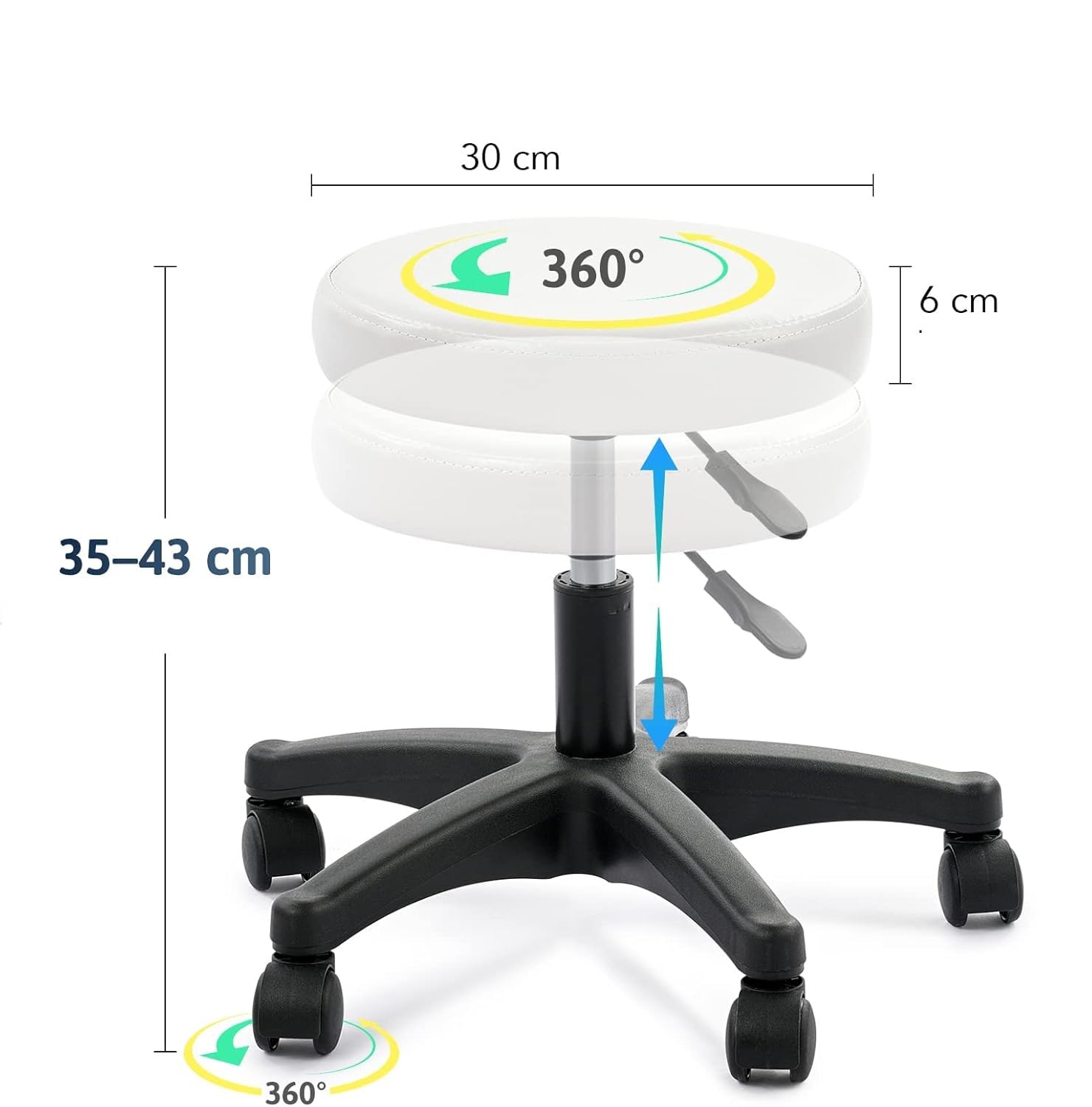 Cama de Masaje Profesional Camilla Masaje Plegable con Taburete 3 Zonas Camilla Estetica Fisioterapia Ajustable Reposacabezas para SPA, Tatuaje, Facial, Pedicure Therapy (Blanco)