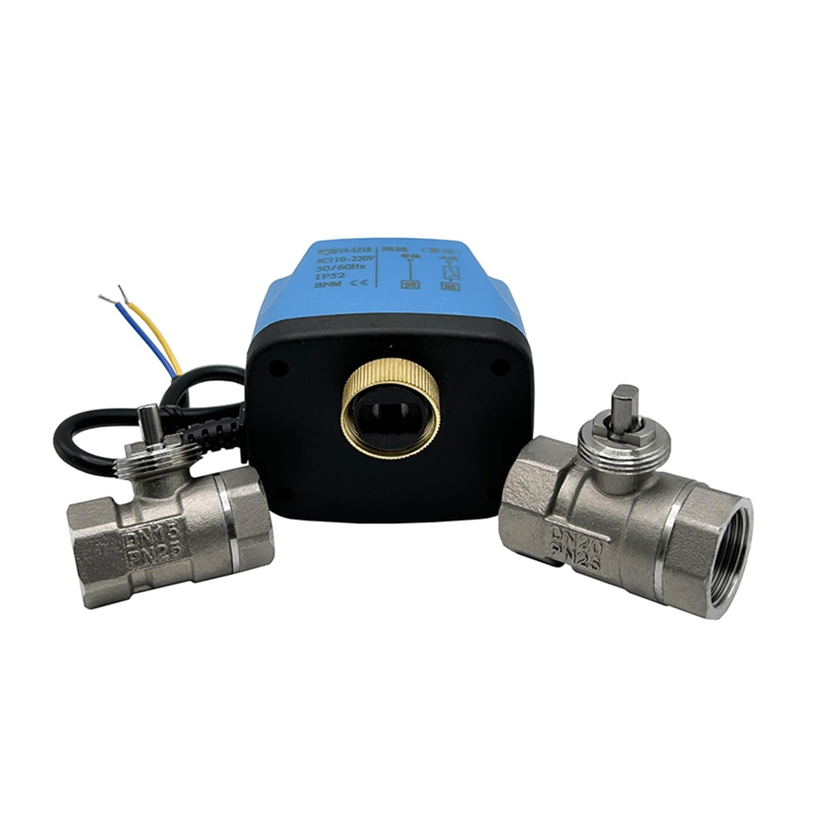 Zmotoryzowany siłownik zaworu kulowego 2-przewodowy AC220V DC24V DC12V silnik elektryczny normalnie zamknięty/normalnie otwarty (normalnie otwarty, 12 V DC)