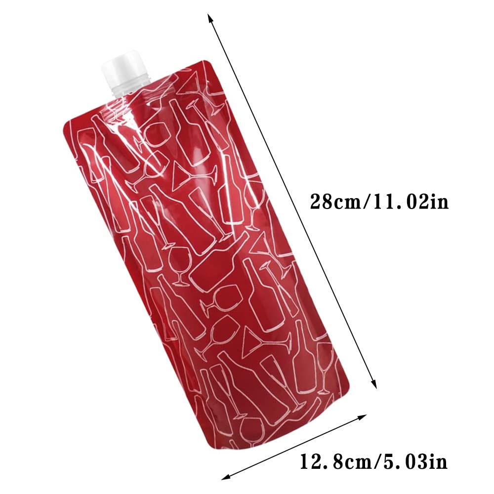 JIEDALIN 2 Pcs 750 ml Portable Reusable Plastic Wine Bottle Pouch Portable Drink Pouches Pouch Collapsible Liquid Leak Proof Flask Holder for Wine Liquor Beverages - Image 4