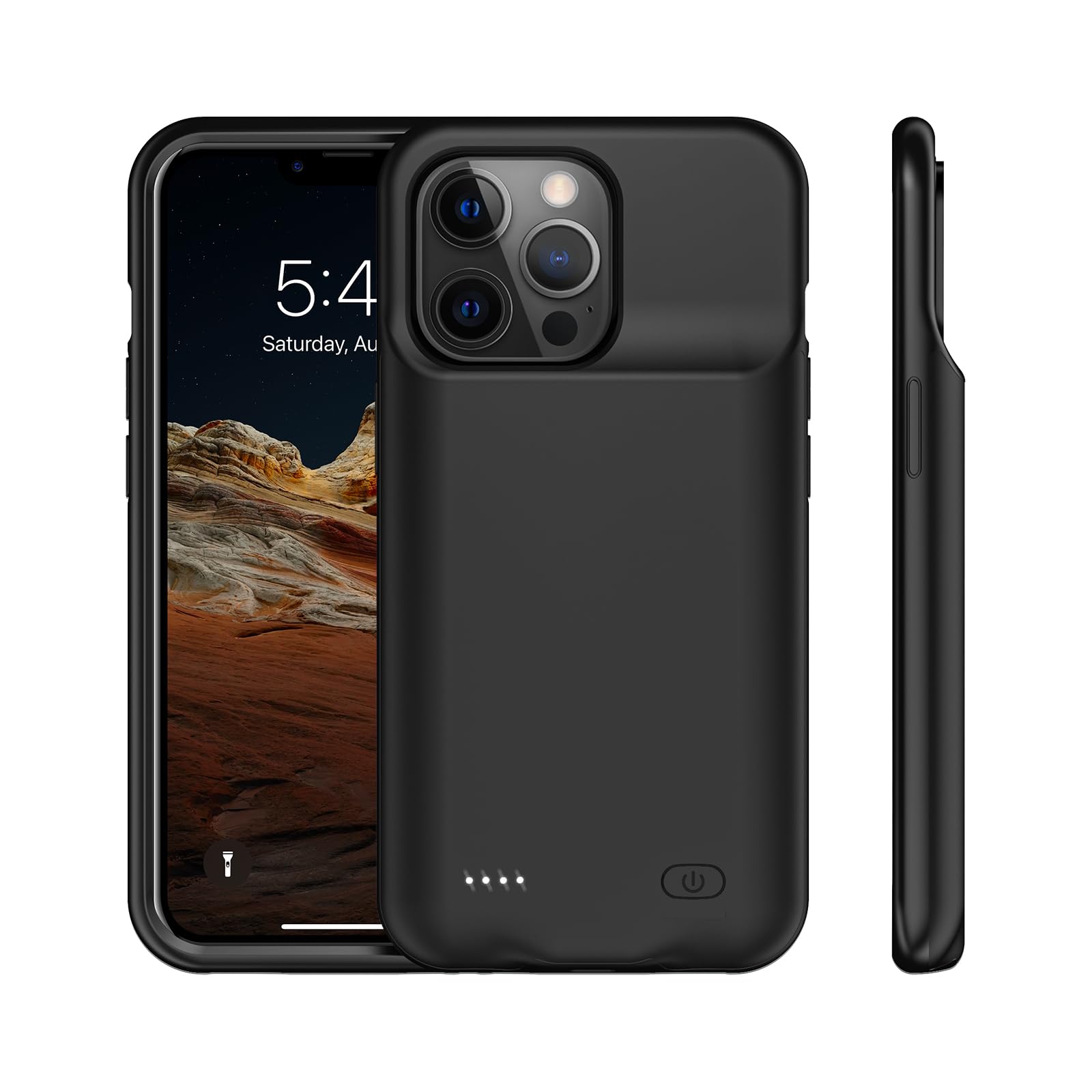 Etui na baterie 10000 mAh do iPhone'a 15 Pro, etui do ładowania z baterią zewnętrzną do ładowarki iPhone 15 Pro [6,1 cala] Etui ochronne Power Bank (czarne)