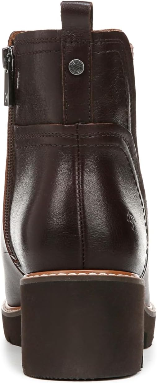 Naturalizer Women's Darry Bootie Water Repellent Ankle Boot 9 Wide Dark Brown Leather image 8 of 9 B0D61C46LY