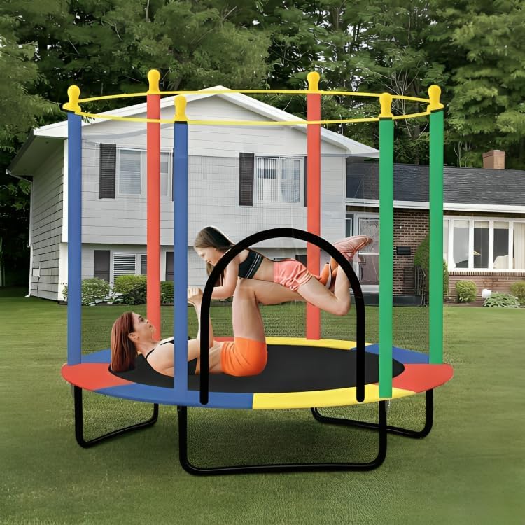 Step Over 55 inch Trampoline with Safety Net for Kids & Adults || Indoor & Outdoor || 120 kgs Powerful Loading Capacity || Anti Rust Stainless Steel Frame & Legs ||Best Gift for Kids||2026 Edition-image-48
