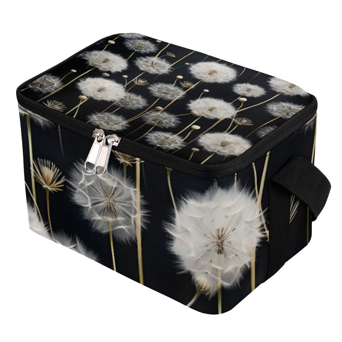 GzLeyigou Lunch Bags for Women Men 9 Cans,Dandelion Hot & Cold Food Delivery Bag Insulated Grocery Bag Insulated Lunch Box White Dandelion Cooler Bag for Office Work Picnic Beach