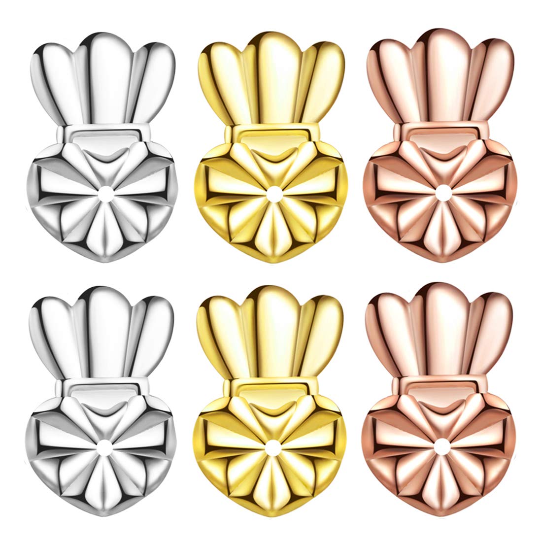 Secure Ear Lifters for Earrings As Seen On TV, Hypoallergenic Post Earring Backs for Heavy Earring Metal Earring Backings 3 Pairs