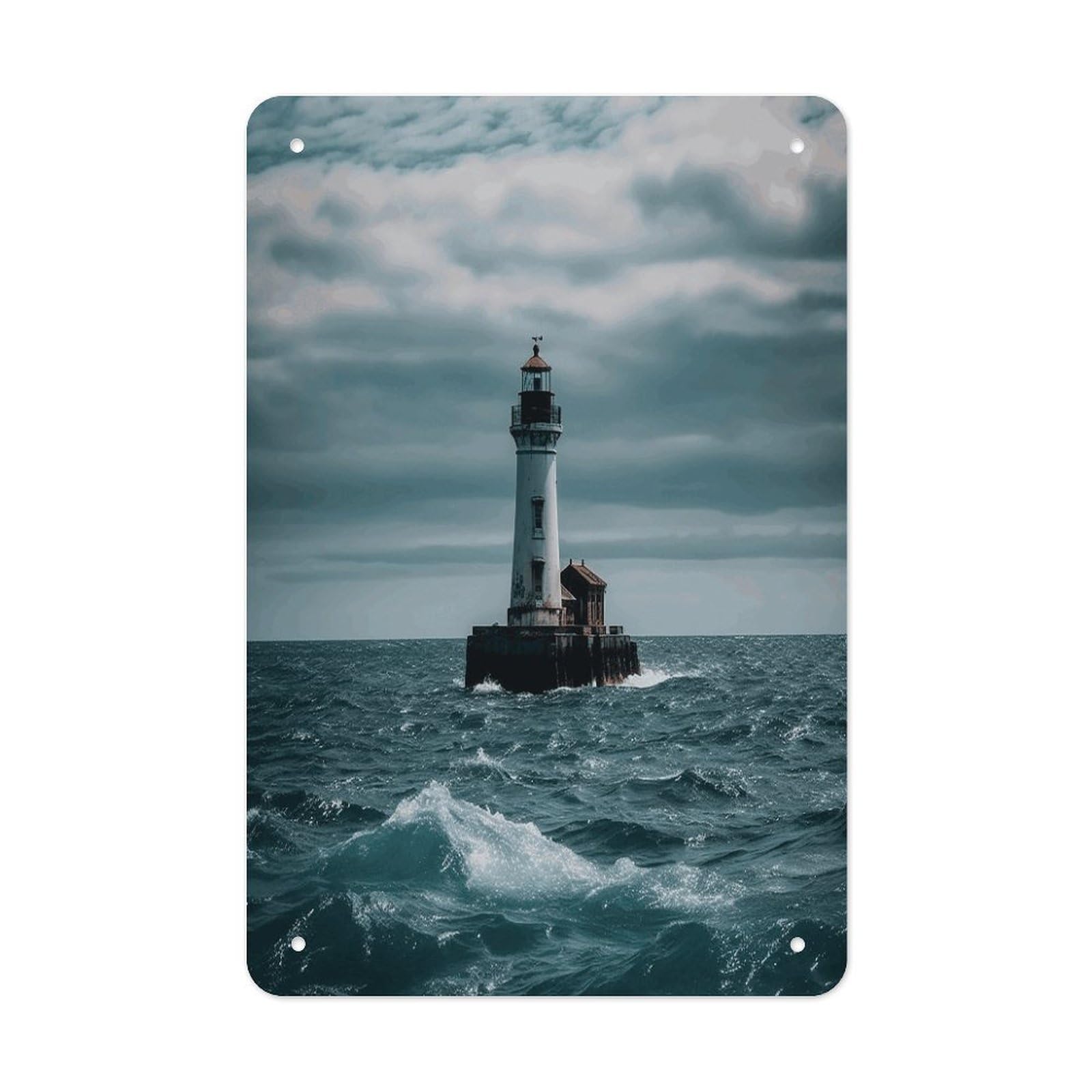 VstaDank Lighthouse Ocean Metal Tin Signs Personalized Wall Art Prints Decoration Art Poster Funny Vintage Tin Sign Iron Sheet Painting Metal Signboard Decor Painting for Wall Decor