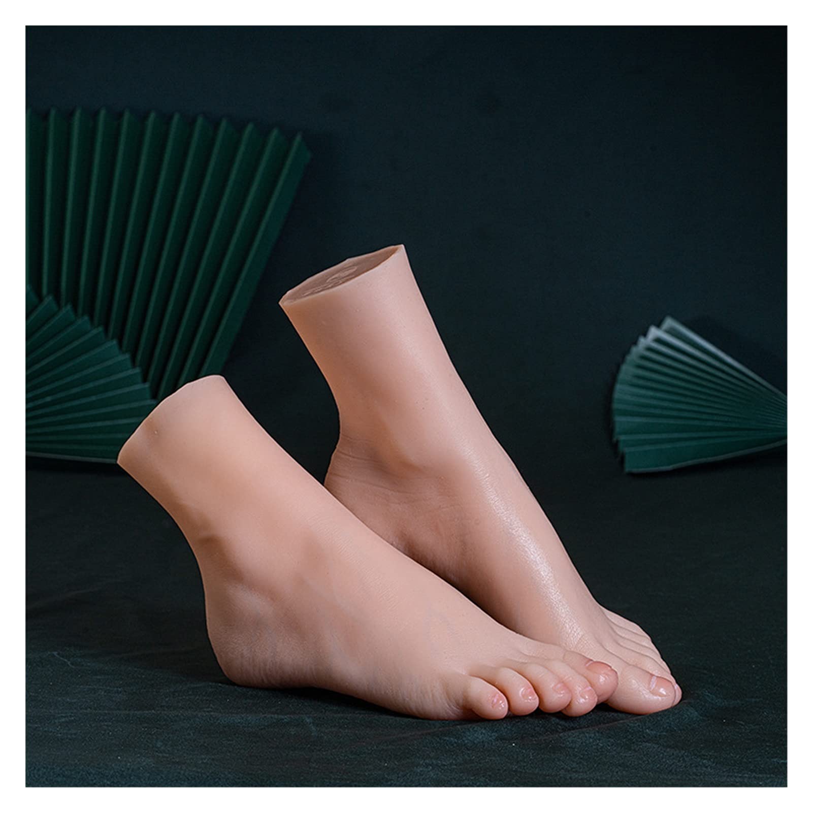 CUDTAPI Simulation Foot Model Real Leg Shooting Display Props Medical Painting Teaching Stockings(TGJ Joint Movable,Left foot)