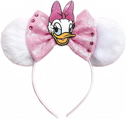 CLGIFT Minnie Ears Diseños inspirados en Daisy - Plateado, púrpura, lavanda y lentejuelas rojas clásicas