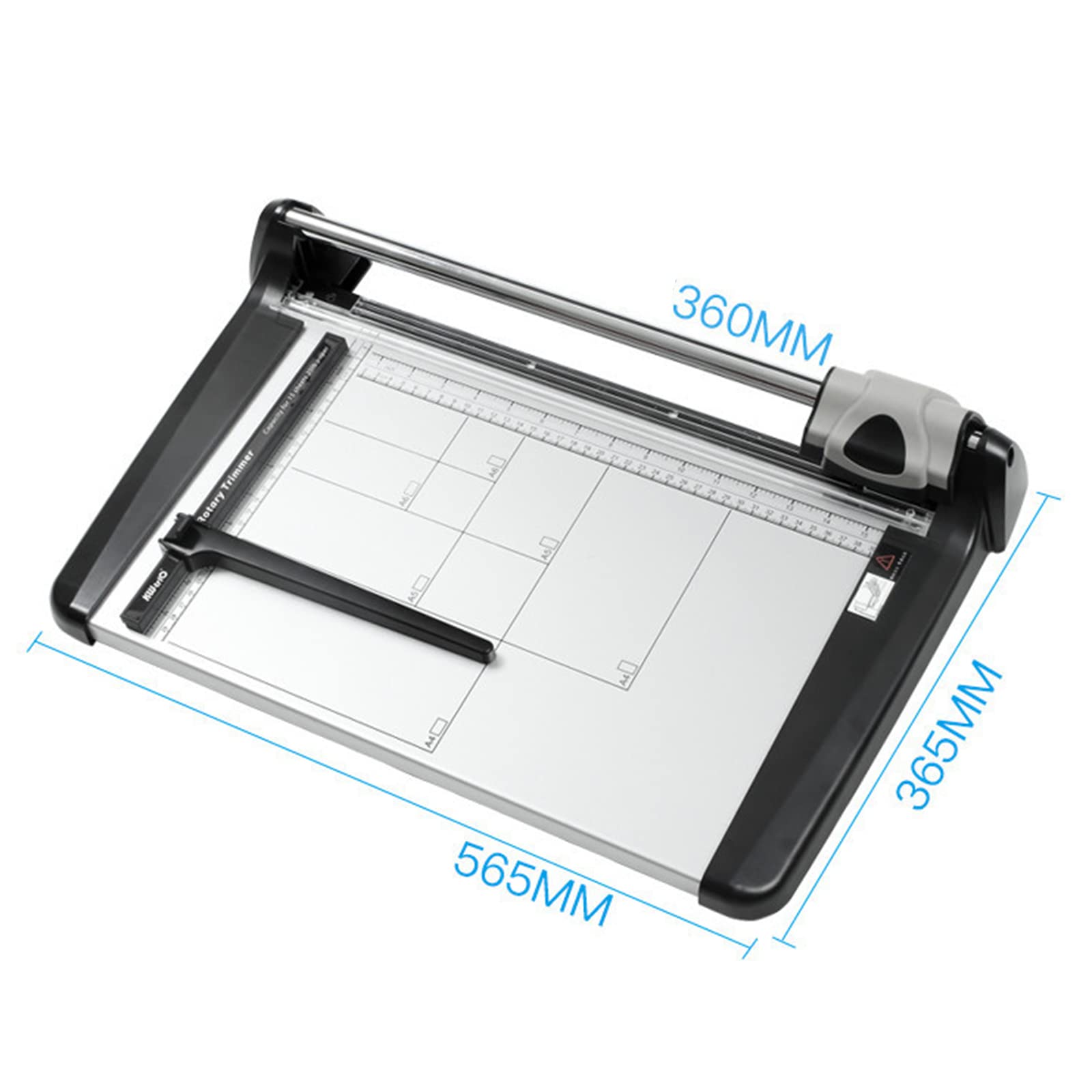 Taglierina rotativa per carta, formato A4/A3/A2, taglierina manuale di precisione per uso commerciale, capacità 15 fogli, doppia barra guida, per carta fotografica, pellicola, carta per ufficio (A4)