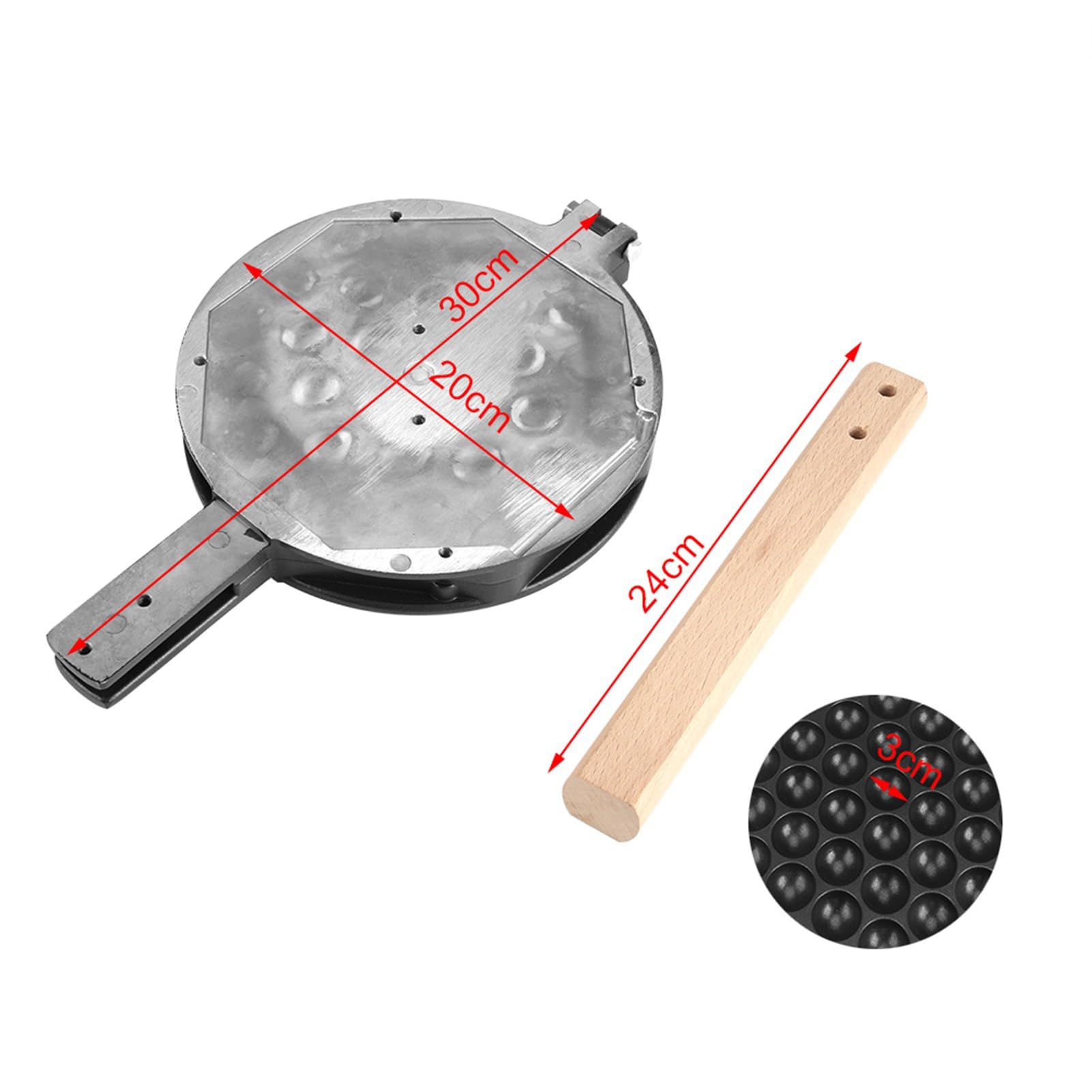 Bubble Waffle Maker, Cocina Antiadherente Huevo Bubble Placa para Hornear Doble Cara Bubble Waffle Maker con Mango para Uso doméstico en la Cocina