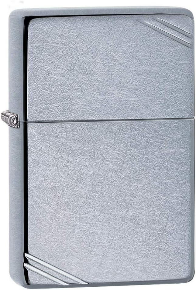 Zippo Vintage with Slashes Street Chrome Pocket Lighter