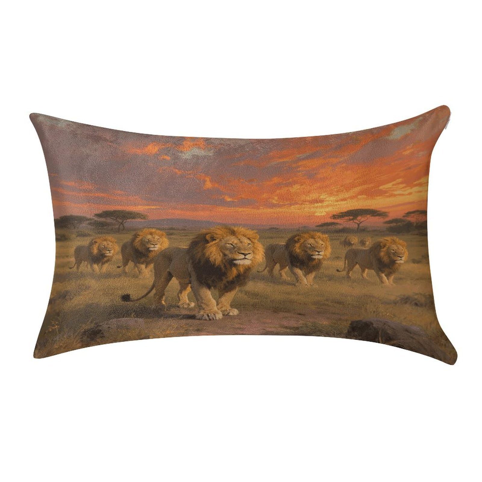 VstaDank Lion Pillow Covers Rectangular Cushion Case Cozy Decorative Throw Pillowcase Luxury Lumbar Pillow Shells with Zipper Soft Velvet Pillows Shams 12 X 20 in