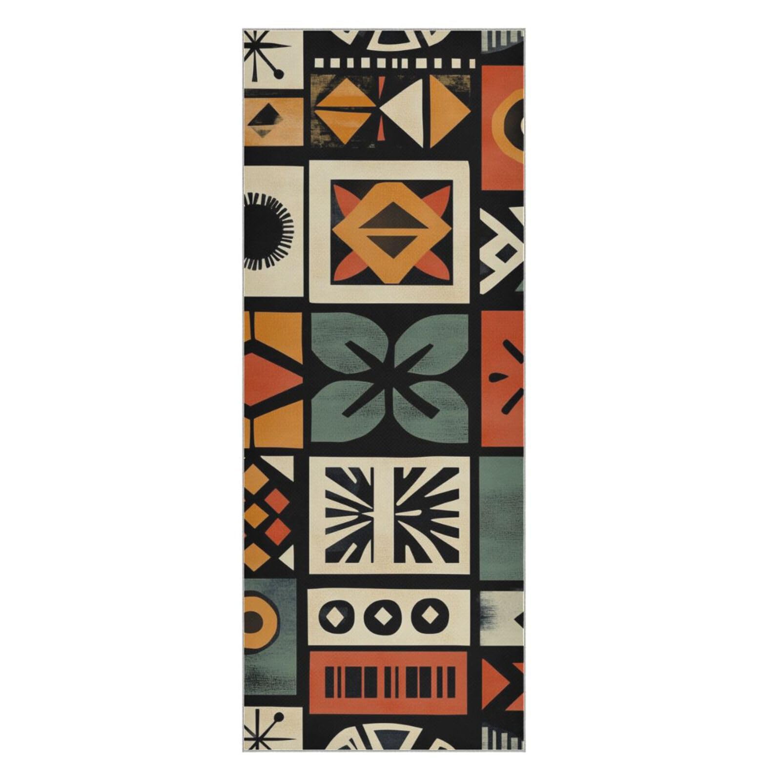 Hezely Non-Slip Hot Yoga Towel - Mat-Sized, Super-Absorbent Microfiber Sweat Towel for Gym, Bikram, Pilates and Yoga Mats,Indian Personality Stripes